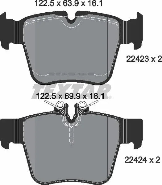 Textar Brake Pads Set Brake Pads Full Set Of 4 Rear 2242301 - image 5