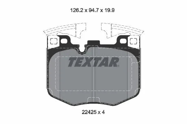 Textar Brake Pads Full Set Of 4 Front With Counterweights 2242501 - image 4