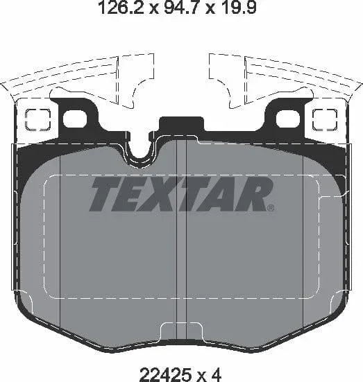 Textar Brake Pads Full Set Of 4 Front With Counterweights 2242501 - image 5