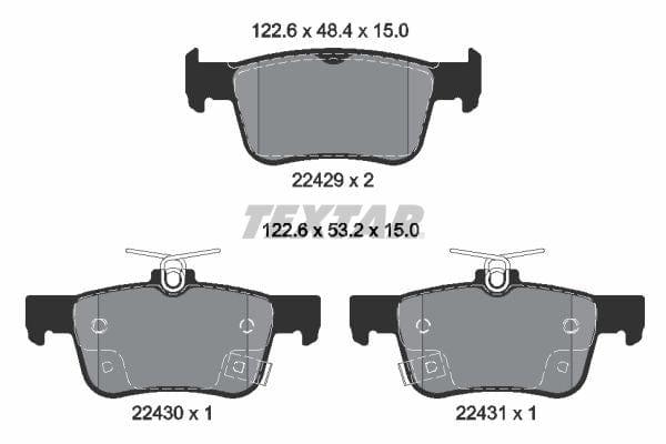 Textar Brake Pads Set Brake Pads Full Set Of 4 Rear 2242901 - image 4