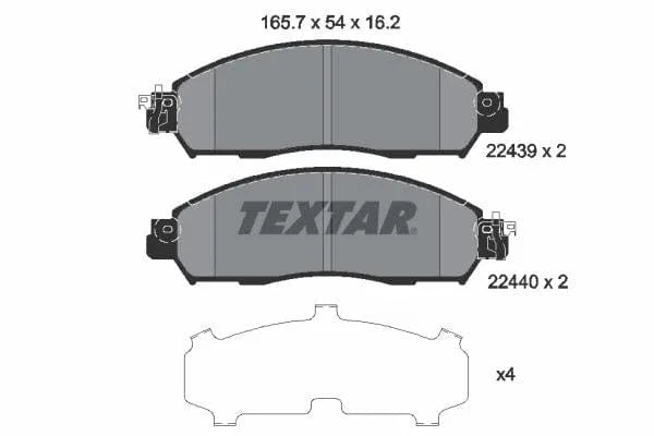 Textar Brake Pads Full Set Of 4 Front With Accessories 2243901 - image 4