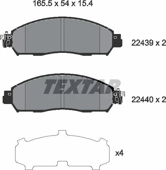 Textar Brake Pads Full Set Of 4 Front 2243903 - image 5