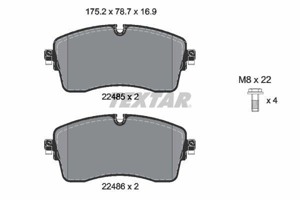Textar Brake Pads Full Set Of 4 Front With Brake Caliper Screws 2248501 - image 4