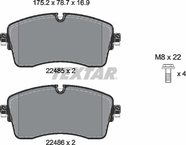 Textar Brake Pads Full Set Of 4 Front With Brake Caliper Screws 2248501 - image 5