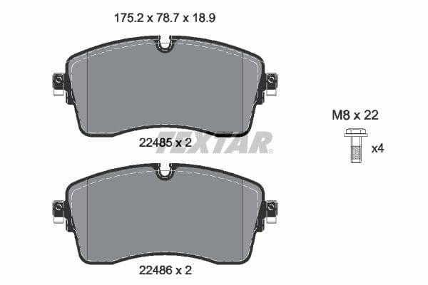 Textar Brake Pads Full Set Of 4 Front With Brake Caliper Screws 2248503 - image 4