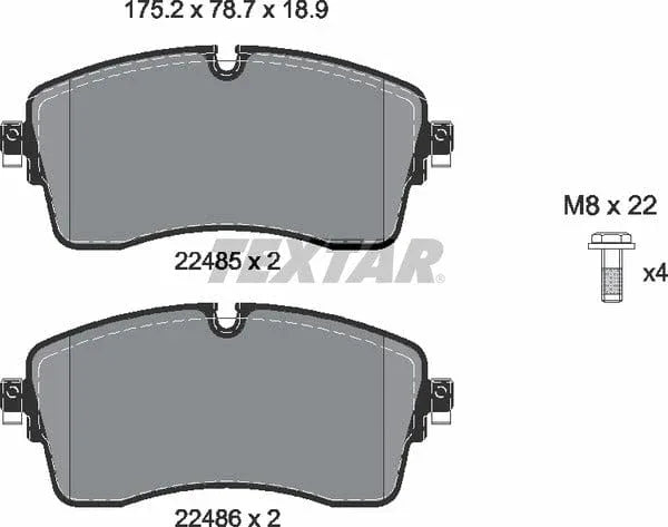 Textar Brake Pads Full Set Of 4 Front With Brake Caliper Screws 2248503 - image 5