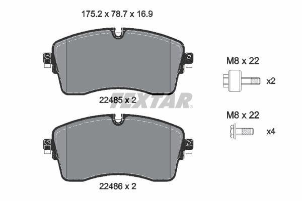 Textar Brake Pads Full Set Of 4 Front With Brake Caliper Screws 2248505 - image 4