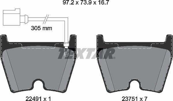 Textar Brake Pads Full Set Of 4 Front 2249101 - image 5