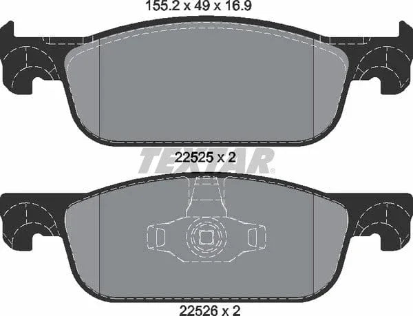 Textar Brake Pads Full Set Of 4 Front 2252501 - image 5