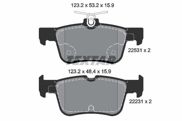 Textar Brake Pads Set Brake Pads Full Set Of 4 Rear 2253101 - image 4