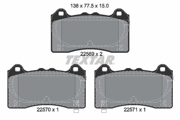 Textar Brake Pads Full Set Of 4 Front 2256901 - image 4
