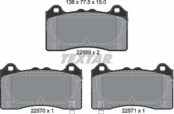 Textar Brake Pads Full Set Of 4 Front 2256901 - image 5