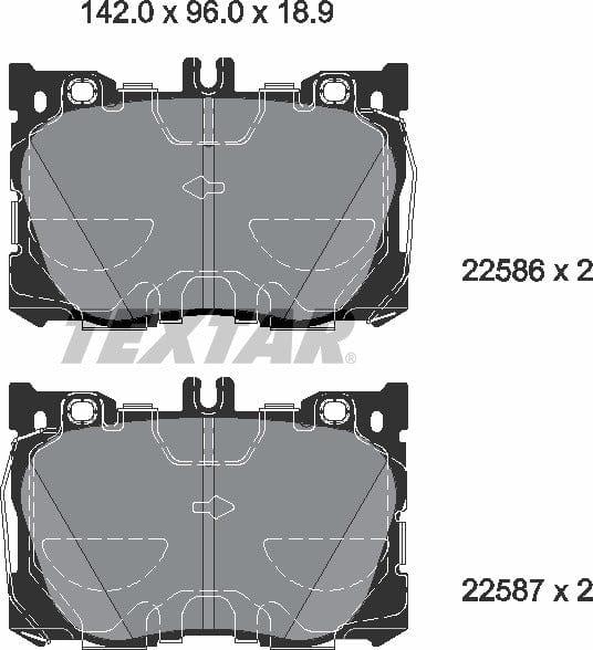 Textar Brake Pads Full Set Of 4 Front 2258601 - image 5