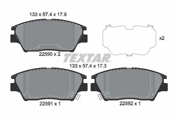 Textar Brake Pads Full Set Of 4 Front 2259001 - image 4