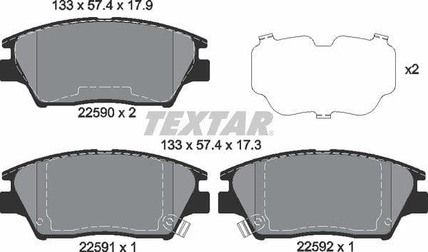 Textar Brake Pads Full Set Of 4 Front 2259001 - image 5