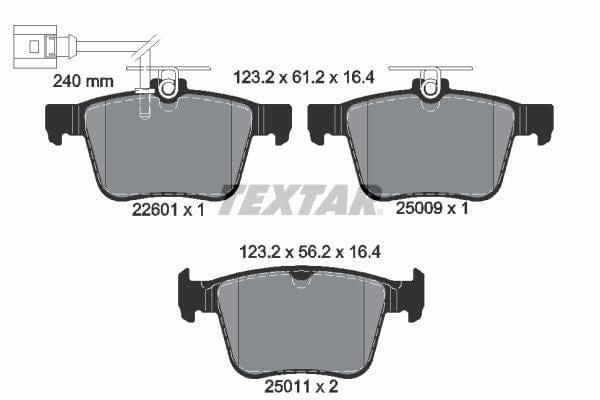 Textar Brake Pads Set Brake Pads Full Set Of 4 Rear 2260101 - image 4