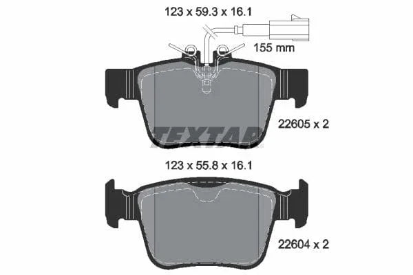 Textar Brake Pads Set Brake Pads Full Set Of 4 Rear 2260501 - image 4