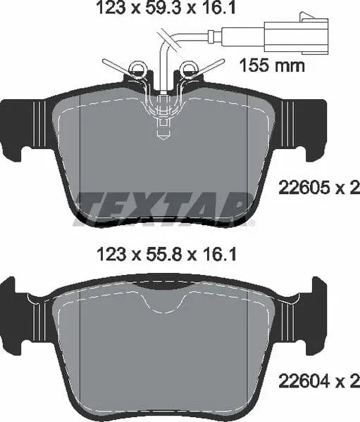 Textar Brake Pads Set Brake Pads Full Set Of 4 Rear 2260501 - image 5