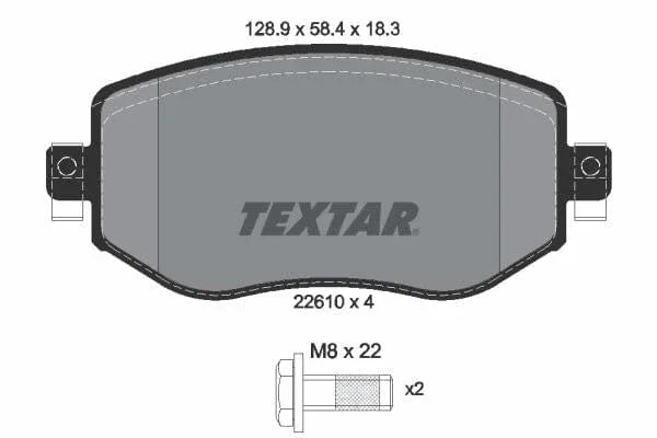 Textar Brake Pads Full Set Of 4 Front With Brake Caliper Screws 2261001 - image 4
