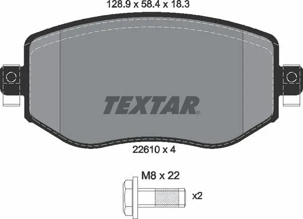 Textar Brake Pads Full Set Of 4 Front With Brake Caliper Screws 2261001 - image 5