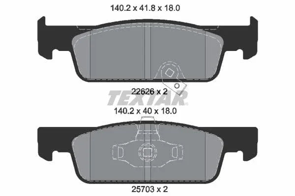 Textar Brake Pads Full Set Of 4 Front 2262601 - image 4