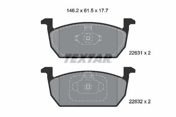 Textar Brake Pads Full Set Of 4 Front 2263101 - image 4