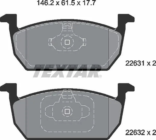 Textar Brake Pads Full Set Of 4 Front 2263101 - image 5