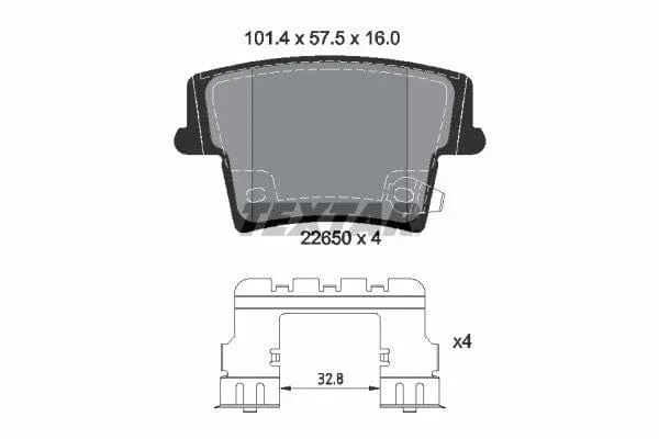 Textar Brake Pads Full Set Of 4 Rear With Accessories 2265001 - image 4