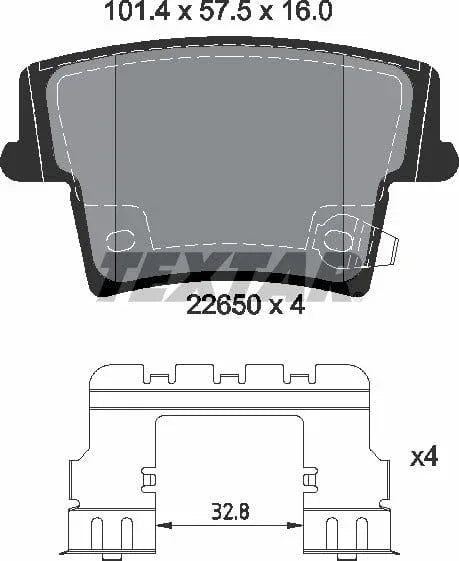 Textar Brake Pads Full Set Of 4 Rear With Accessories 2265001 - image 5
