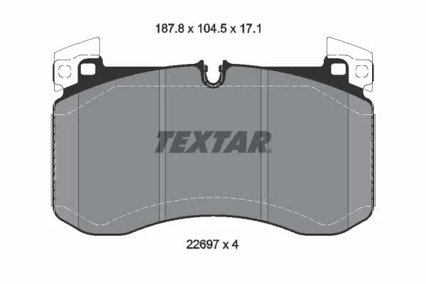 Textar Brake Pads Full Set Of 4 Front With Counterweights 2269701 - image 4