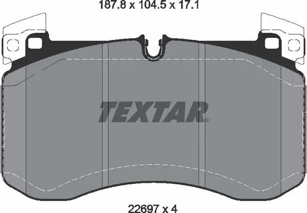 Textar Brake Pads Full Set Of 4 Front With Counterweights 2269701 - image 5