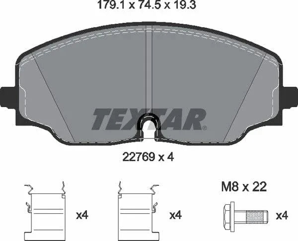 Textar Brake Pads Full Set Of 4 Front With Brake Caliper Screws With Accessories 2276901 - image 5