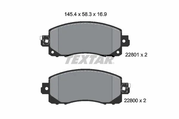 Textar Brake Pads Full Set Of 4 Front 2280001 - image 4