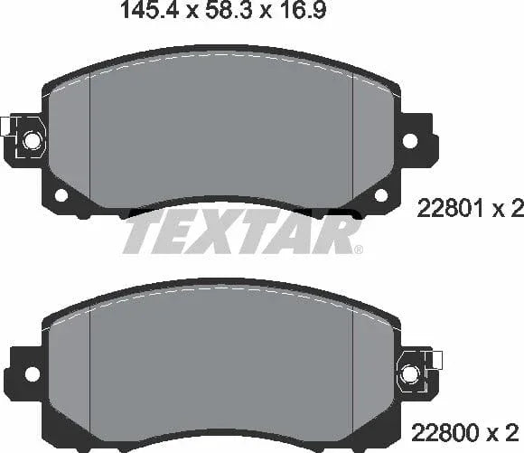 Textar Brake Pads Full Set Of 4 Front 2280001 - image 5