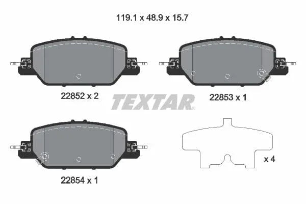 Textar Brake Pads Set Brake Pads Full Set Of 4 Rear 2285201 - image 4