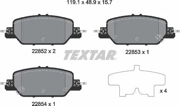 Textar Brake Pads Set Brake Pads Full Set Of 4 Rear 2285201 - image 5