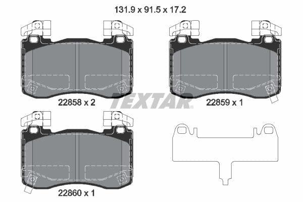 Textar Brake Pads Full Set Of 4 Front With Counterweights 2285801 - image 4