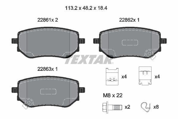 Textar Brake Pads Full Set Of 4 Rear With Brake Caliper Screws With Accessories 2286101 - image 4