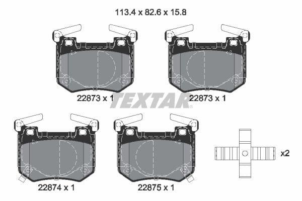 Textar Brake Pads Full Set Of 4 Rear With Accessories With Counterweights 2287301 - image 4