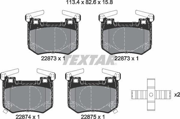 Textar Brake Pads Full Set Of 4 Rear With Accessories With Counterweights 2287301 - image 5