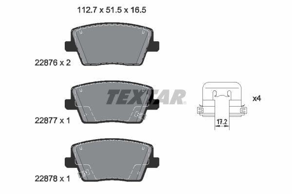 Textar Brake Pads Full Set Of 4 Rear With Accessories 2287601 - image 4