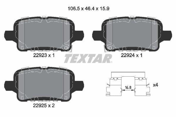 Textar Brake Pads Set Brake Pads Full Set Of 4 Rear 2292301 - image 4