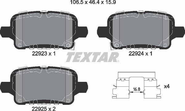 Textar Brake Pads Set Brake Pads Full Set Of 4 Rear 2292301 - image 5