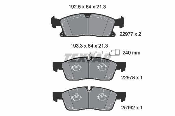 Textar Brake Pads Full Set Of 4 Front 2297701 - image 4
