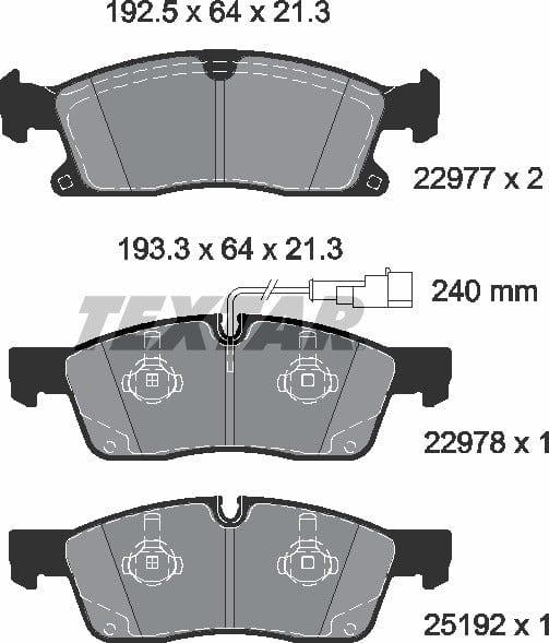 Textar Brake Pads Full Set Of 4 Front 2297701 - image 5