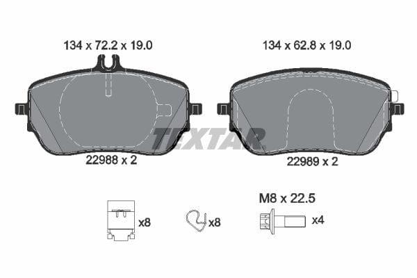 Textar Brake Pads Full Set Of 4 Front With Brake Caliper Screws With Accessories 2298801 - image 4