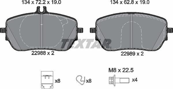 Textar Brake Pads Full Set Of 4 Front With Brake Caliper Screws With Accessories 2298801 - image 5