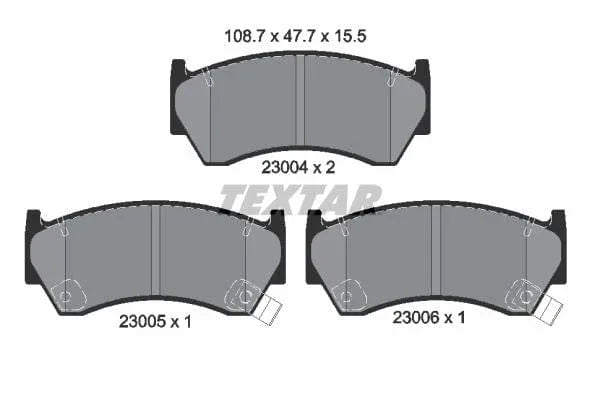 Textar Brake Pads Full Set Of 4 Front 2300401 - image 4