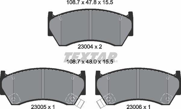 Textar Brake Pads Full Set Of 4 Front 2300401 - image 5