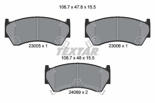 Textar Brake Pads Full Set Of 4 Front 2300501 - image 4